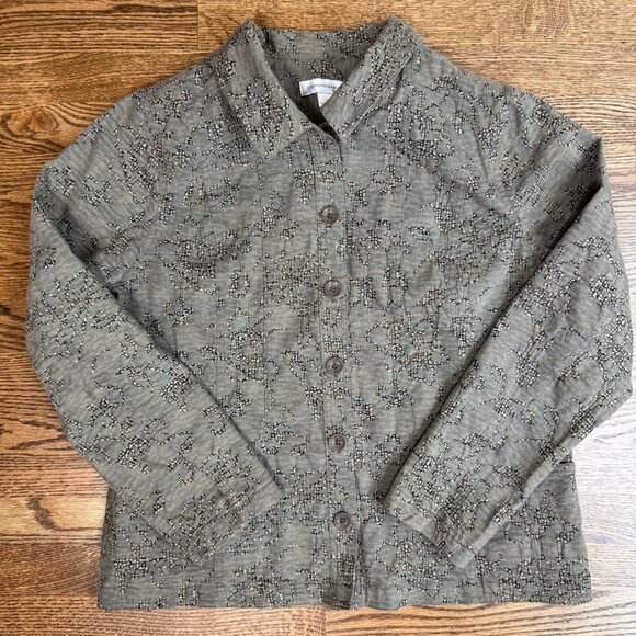 Christopher Banks‎ Womens Taupe Batik Style Button Up Jacket - Picture 8 of 13